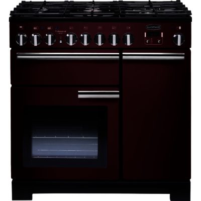 Rangemaster Professional Deluxe 90cm Dual Fuel 97620 Range Cooker in Cranberry